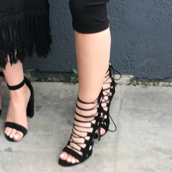 Aquazurra Black Suede “Amazon 105” Heels - Picture 2 of 12